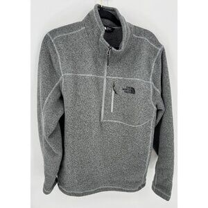 The North Face Mens Gray Quarter-Zip Fleece Pullover Sweater L/G